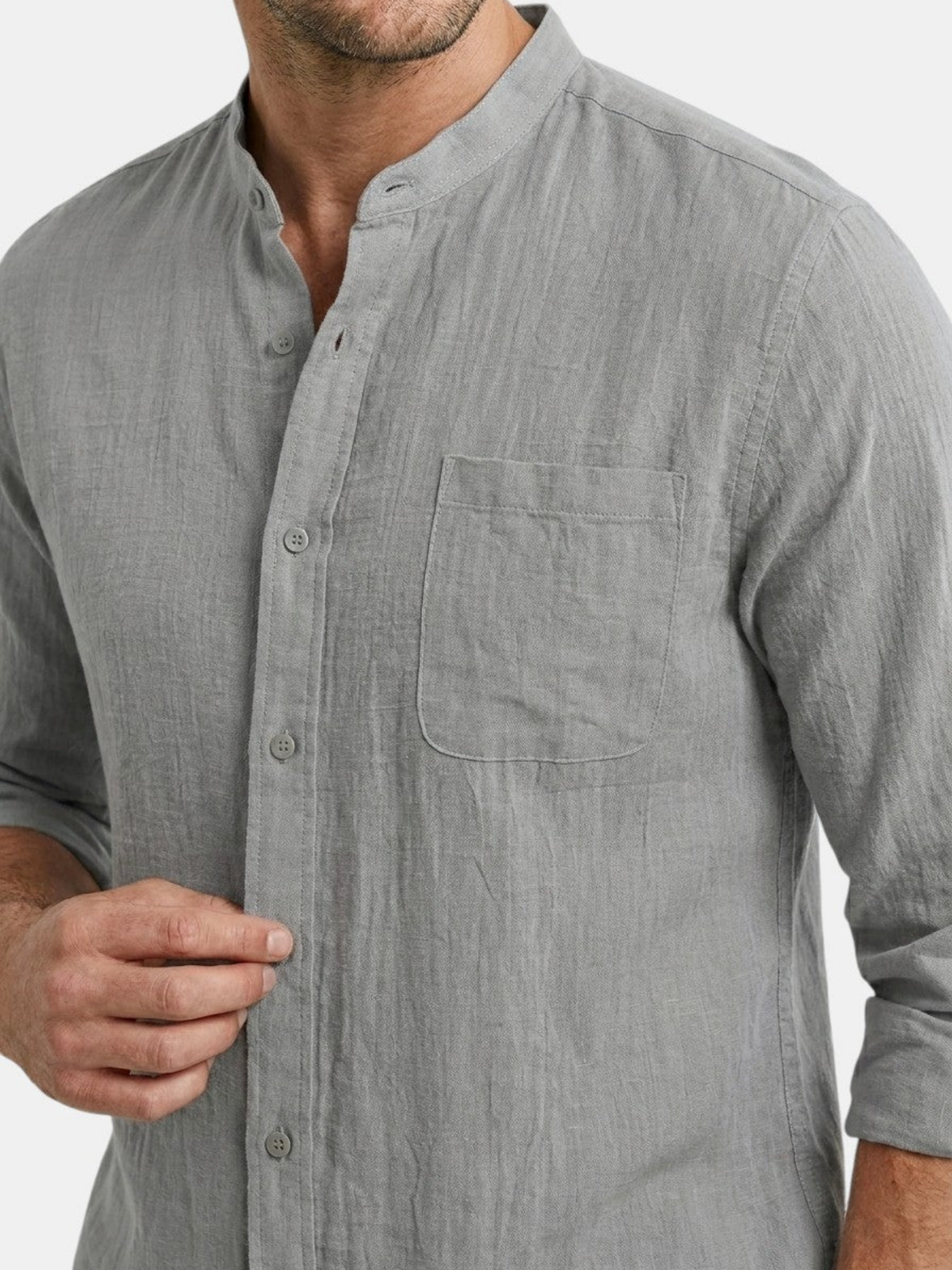 Men’s Long Sleeve Shirt and Shorts Two-Piece Set