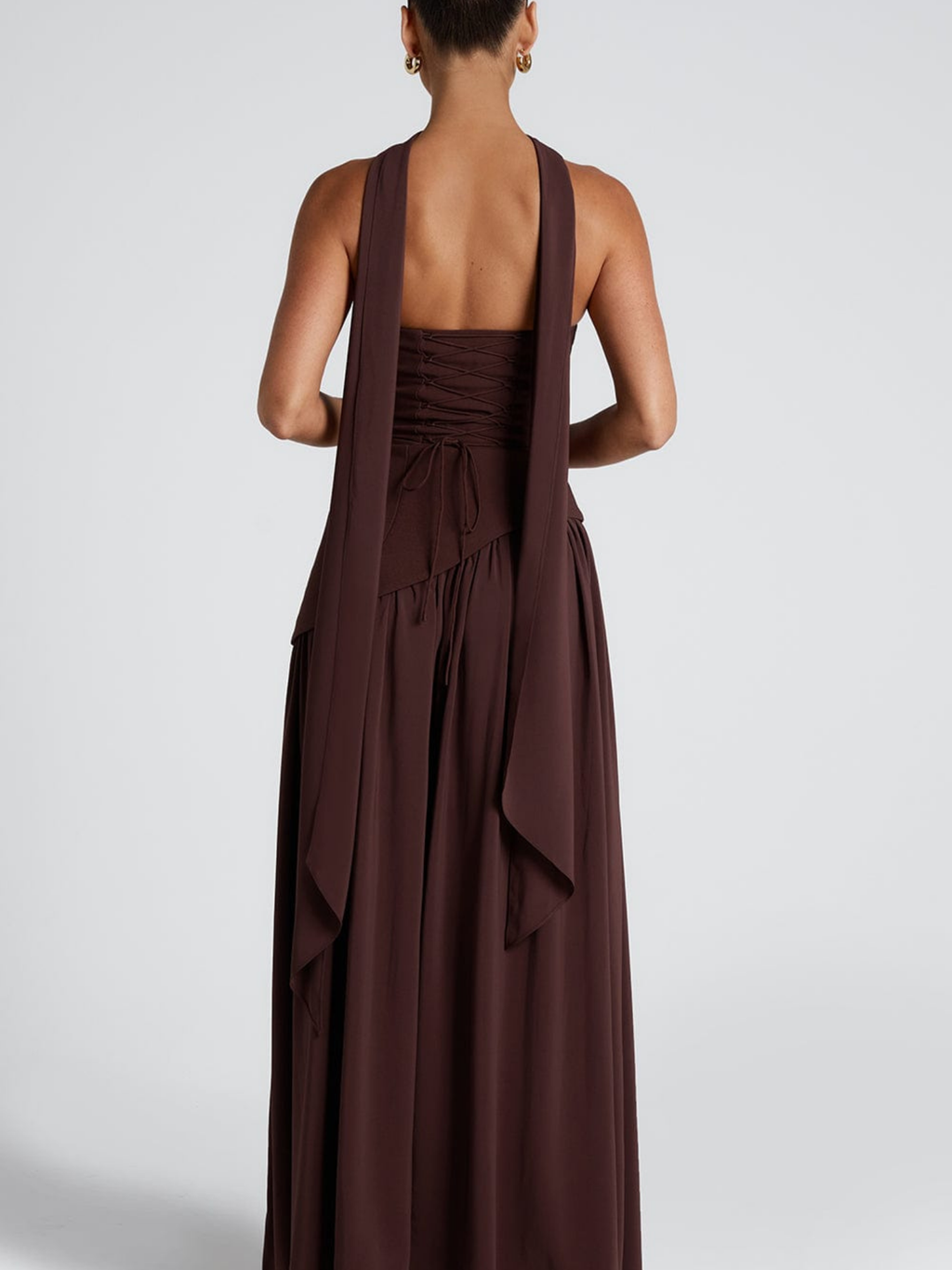 Women's Plunging Neck Velvet Maxi Dress with Side Slit