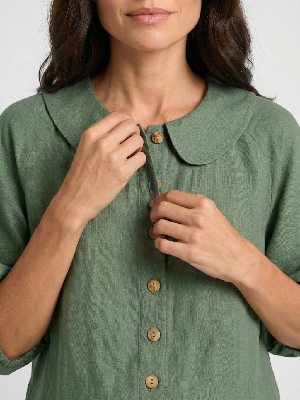 Women’s Peter Pan Collar Blouse and Wide-Leg Trousers Set