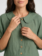 Women’s Peter Pan Collar Blouse and Wide-Leg Trousers Set