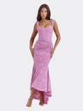 Women's Draped Corset High-Low Gown