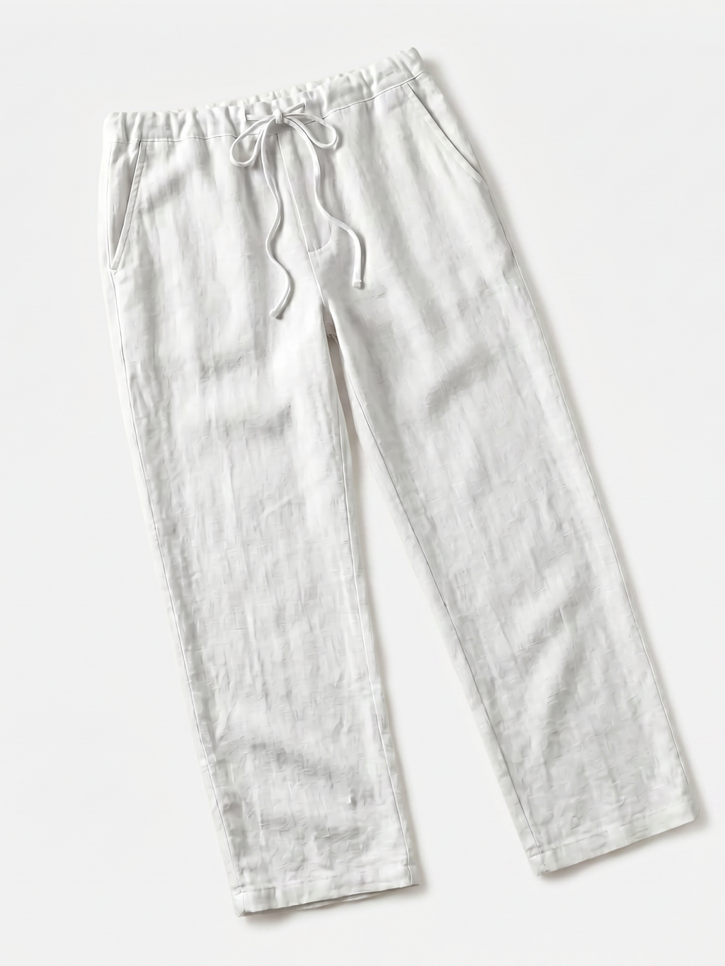 Men's Drawstring Straight-Leg Linen Trousers