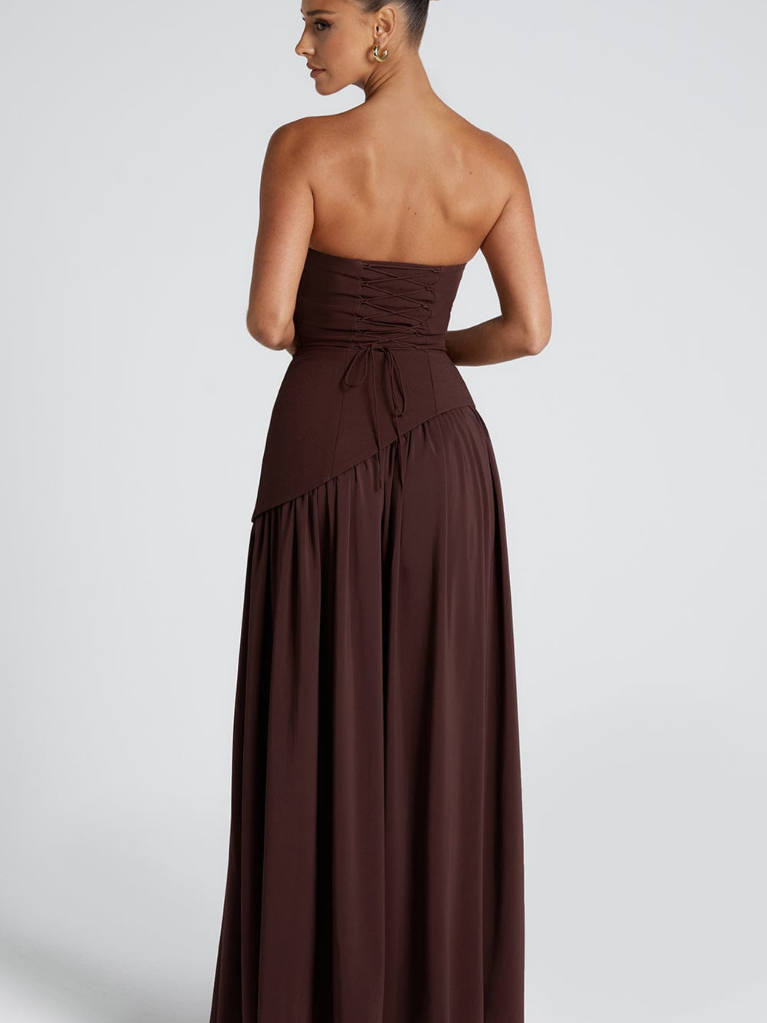 Women's Plunging Neck Velvet Maxi Dress with Side Slit