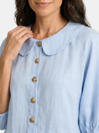 Women’s Peter Pan Collar Blouse and Wide-Leg Trousers Set