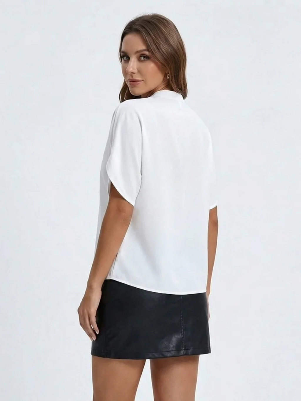 Women's V-Neck Short Sleeve Blouse