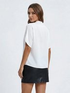 Women's V-Neck Short Sleeve Blouse