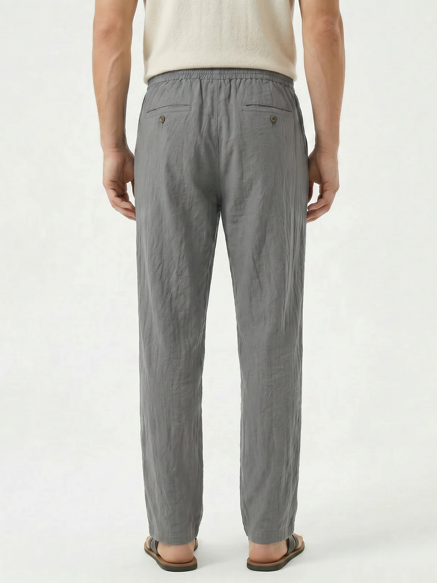 Men’s Casual Straight-Leg Drawstring Trousers