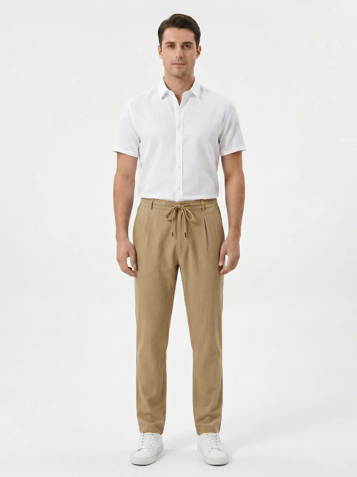 Men's Drawstring Straight-Leg Trousers