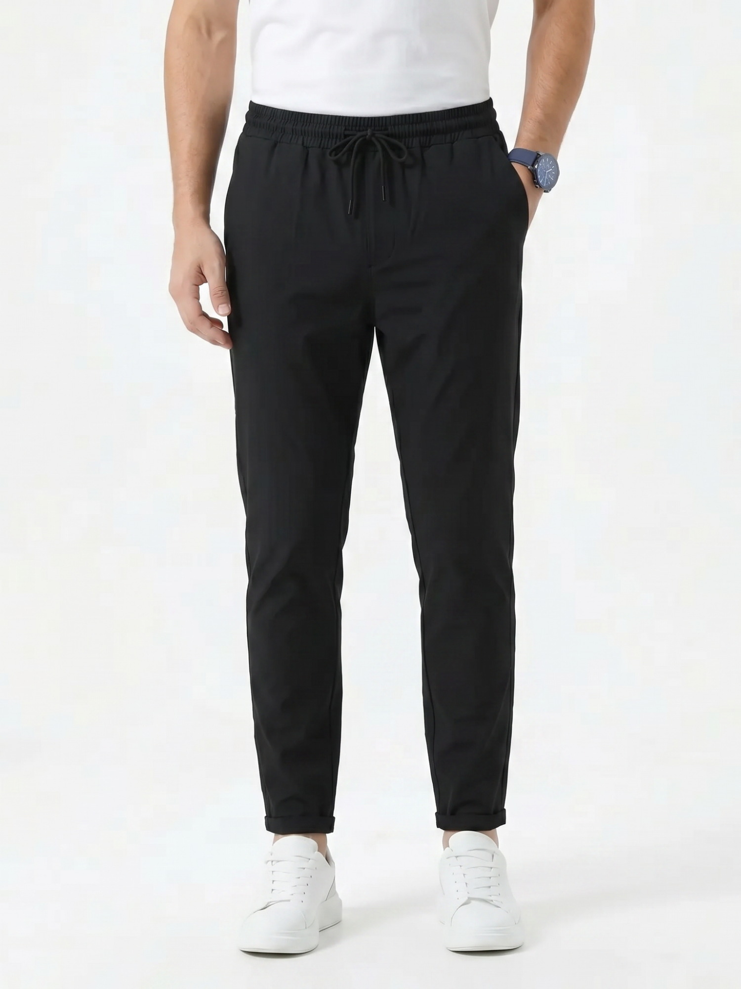 Men's Drawstring Tapered Trousers