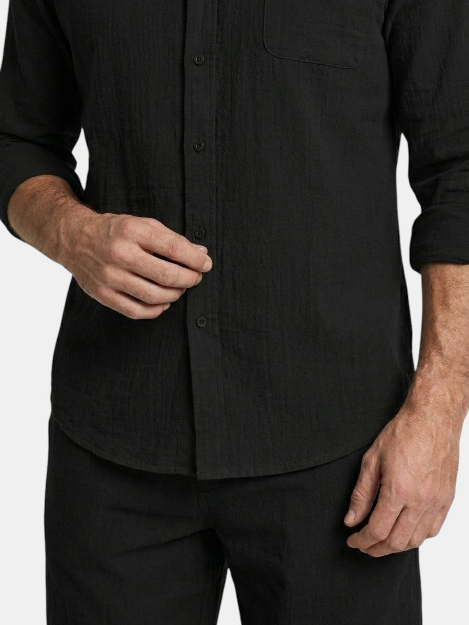Men’s Long Sleeve Shirt and Shorts Two-Piece Set