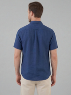 Men’s Short-Sleeve Linen Shirt with Button Closure