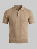 Men’s Short-Sleeve Polo Shirt with Lapel Collar