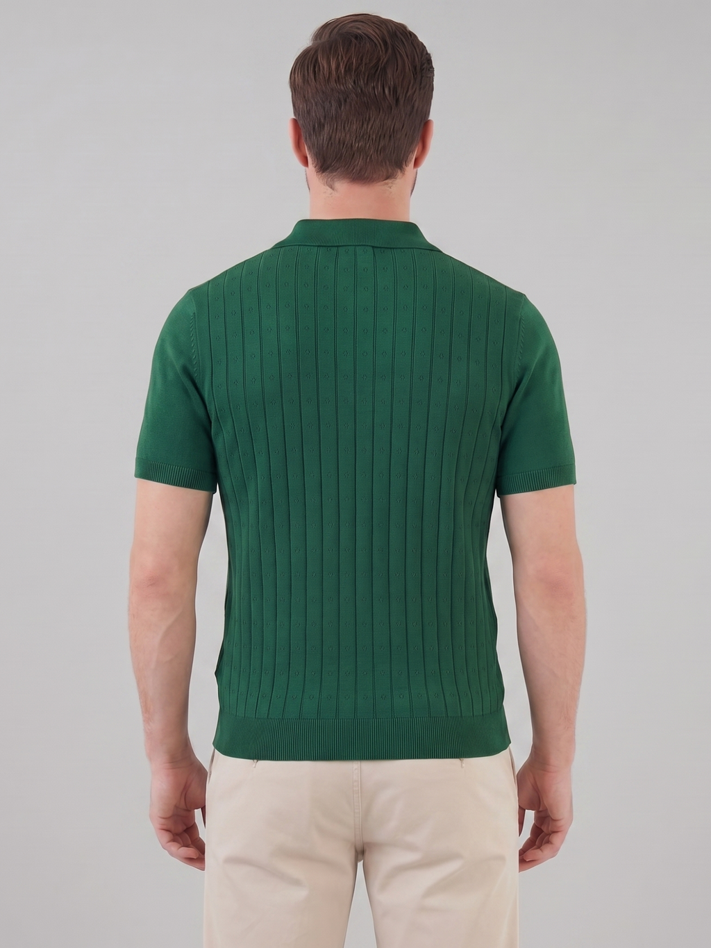 Men’s Short-Sleeve Polo Shirt with Lapel Collar