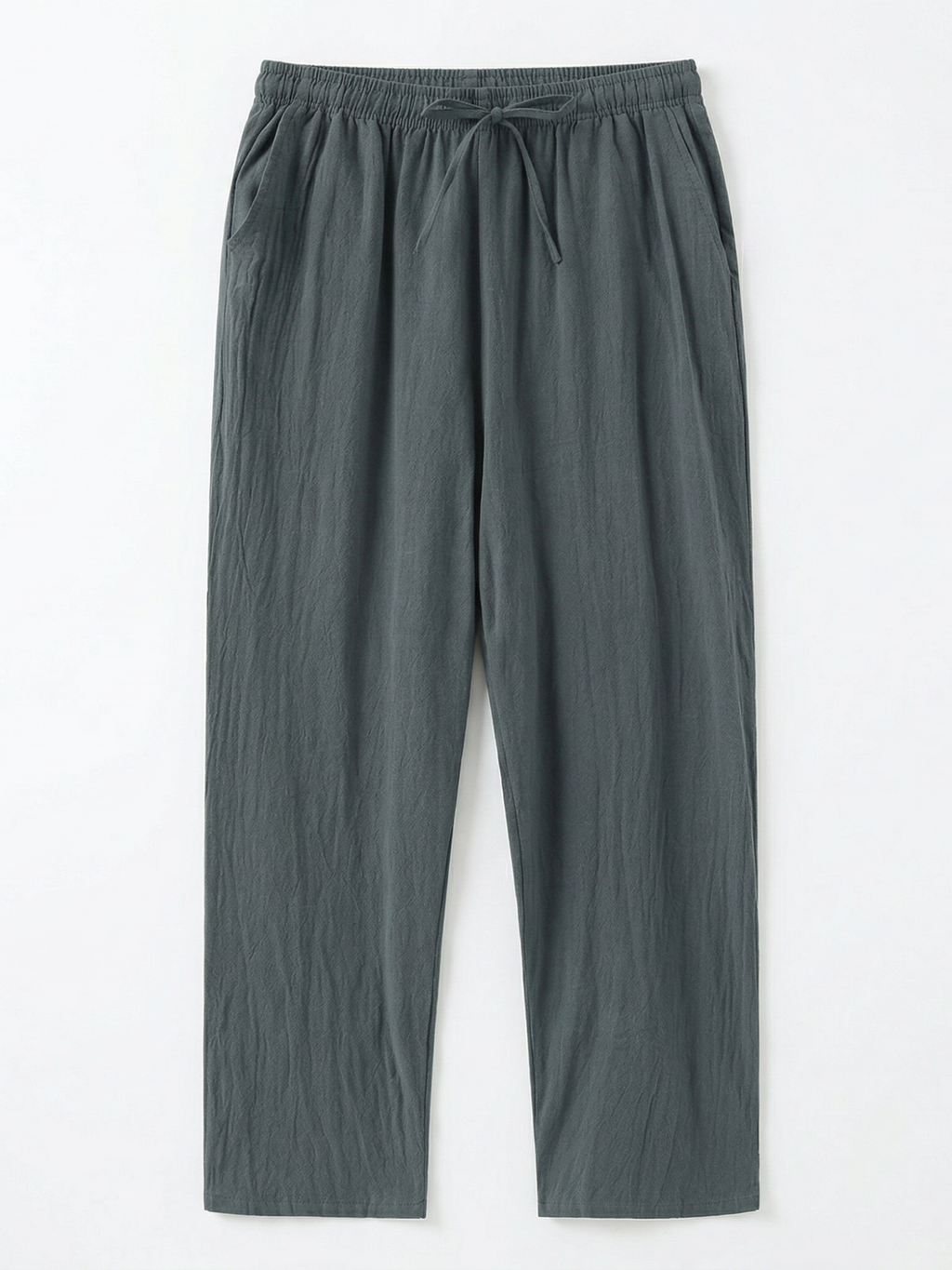 Men’s Casual Straight-Leg Drawstring Trousers