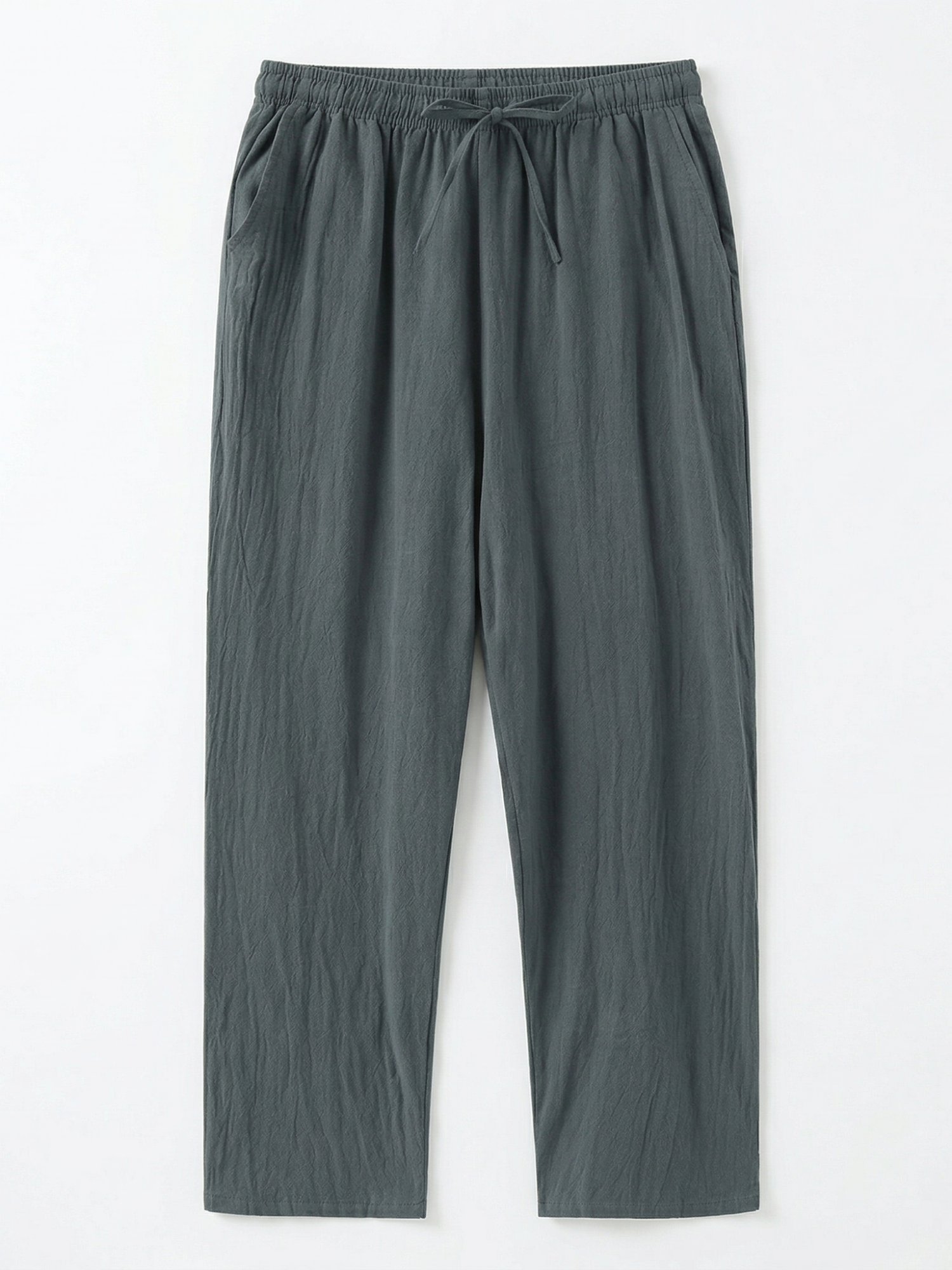 Men’s Casual Straight-Leg Drawstring Trousers