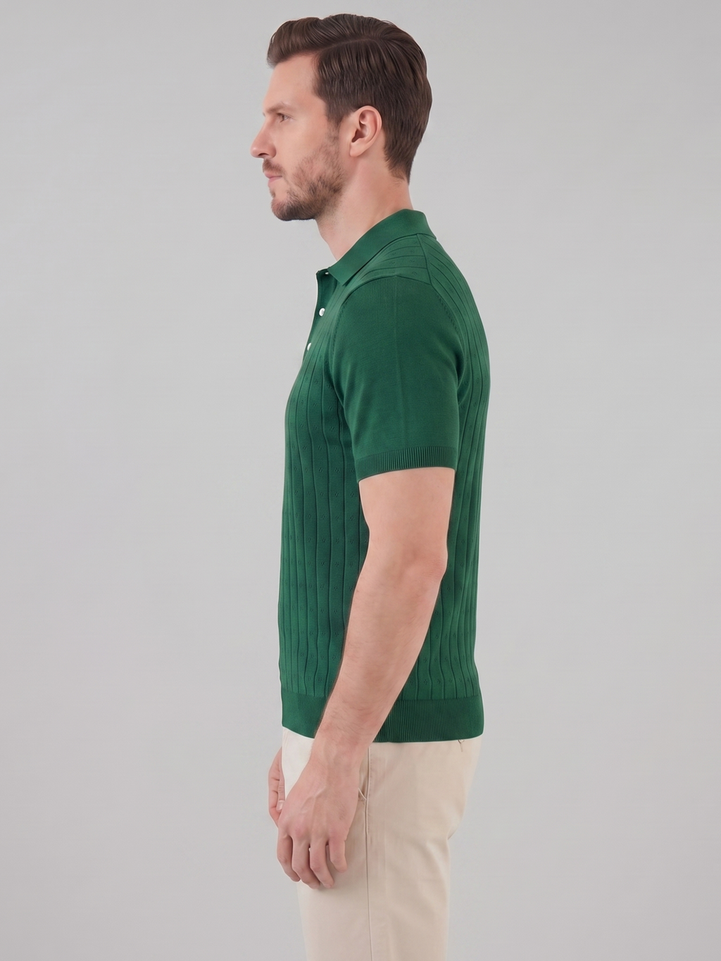 Men’s Short-Sleeve Polo Shirt with Lapel Collar