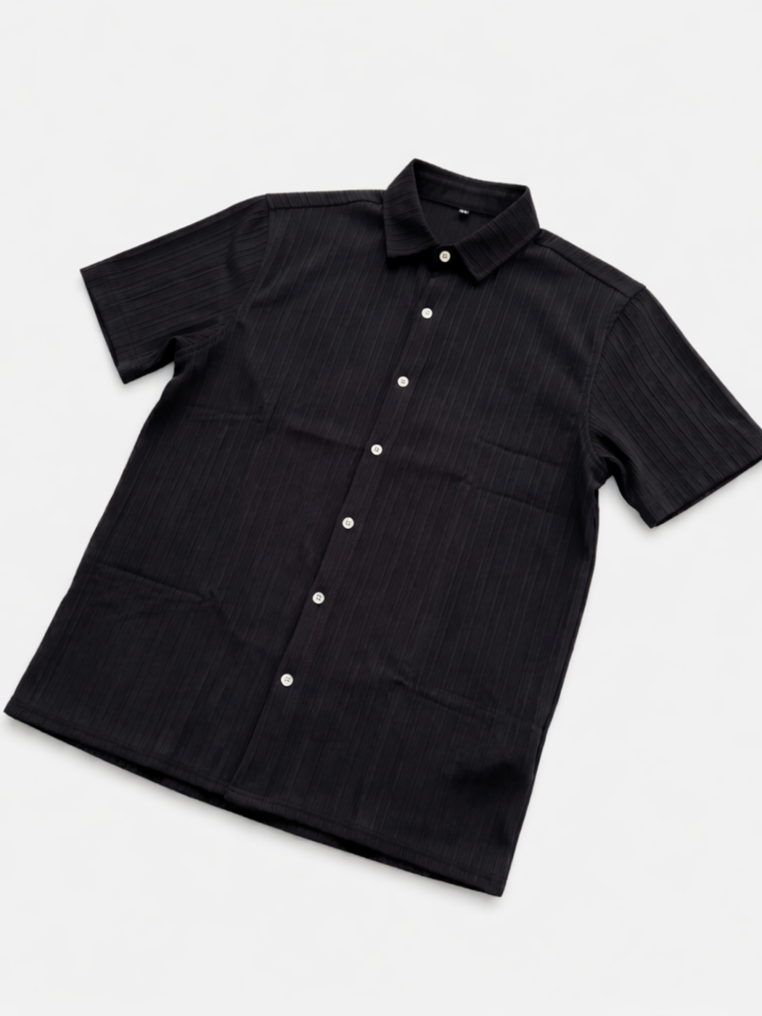 Men’s Short Sleeve Textured Button-Up Shirt – Slim Fit