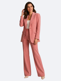 Women’s Two-Piece Blazer and Wide-Leg Trousers Suit