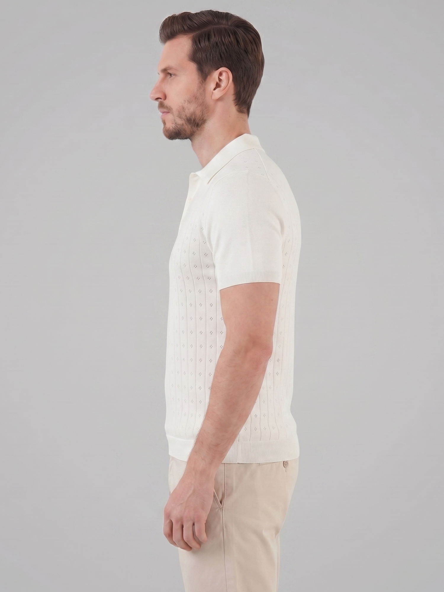 Men’s Short-Sleeve Polo Shirt with Lapel Collar