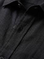 Men’s Short-Sleeve Linen Shirt with Button Closure
