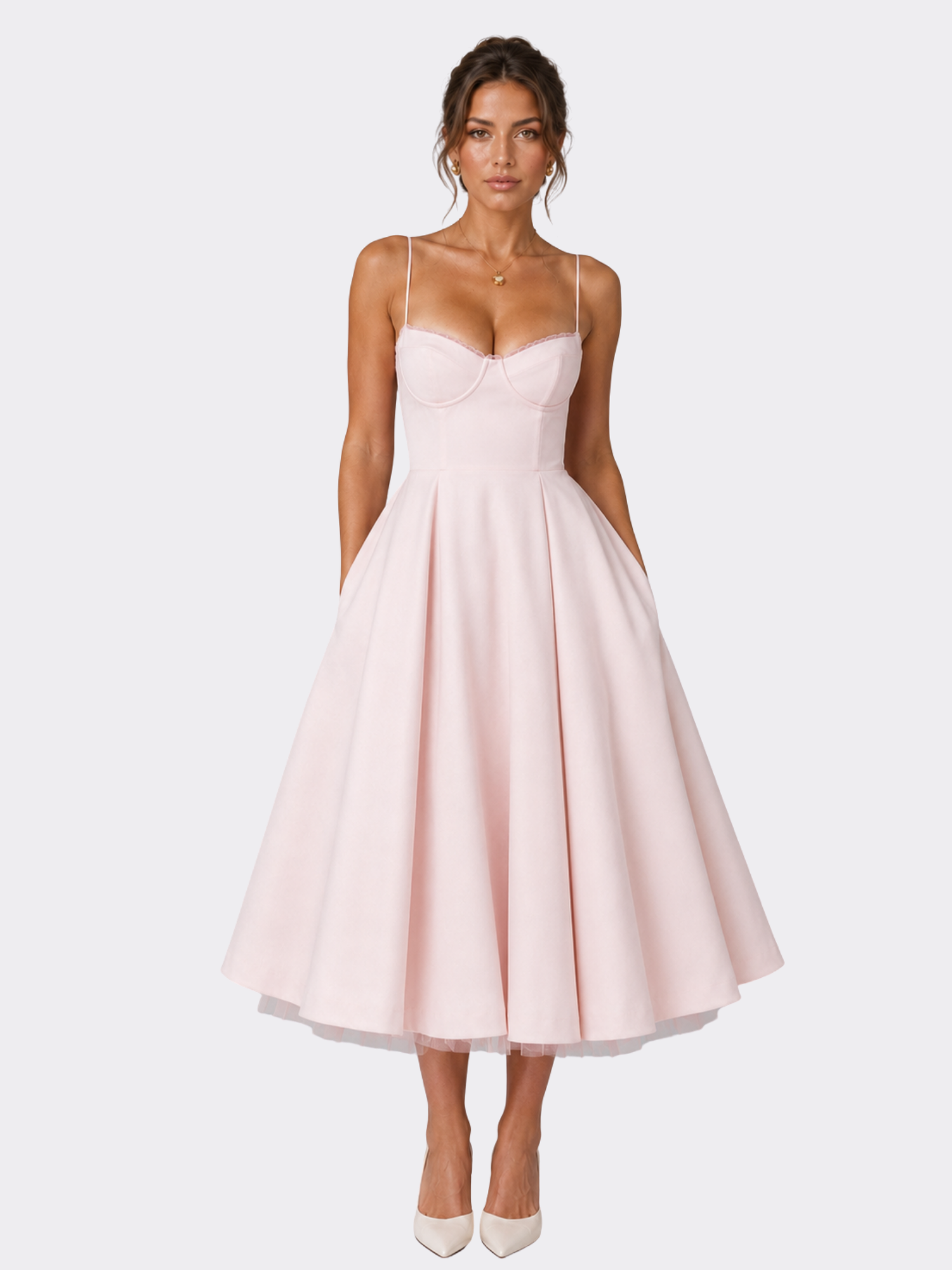 Corset Midi Dress – Romantic Volume & Refined Structure