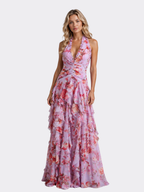 Floral Halter Maxi Dress – Effortless Evening Elegance