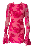 Women's Floral Lace Embroidered Mini Dress