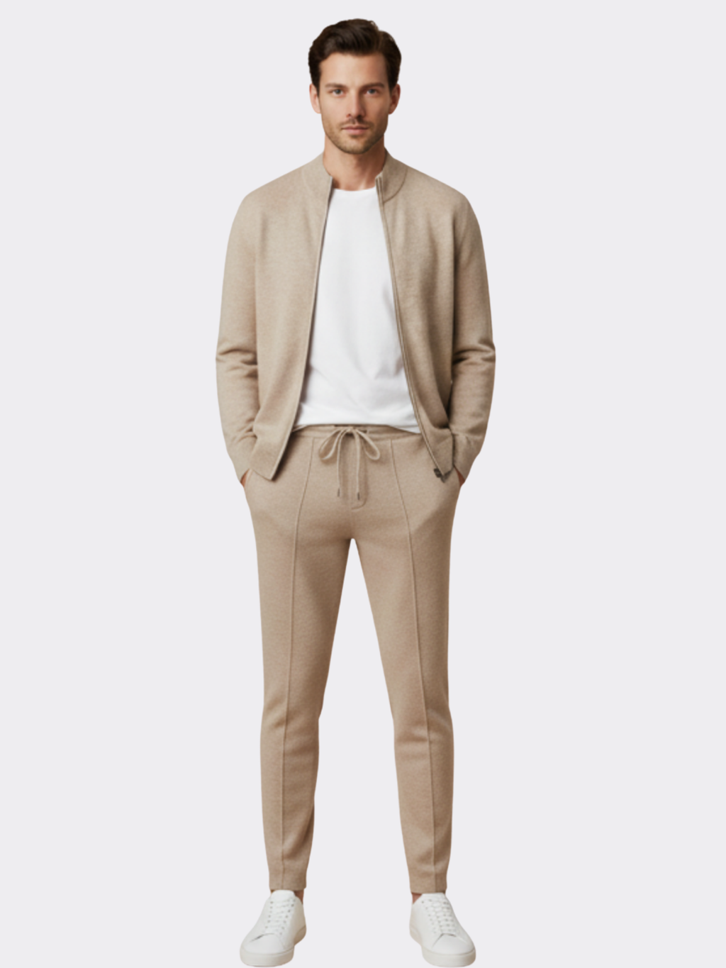 Men’s Zip-Up Cardigan & Drawstring Trouser Two-Piece Lounge Set