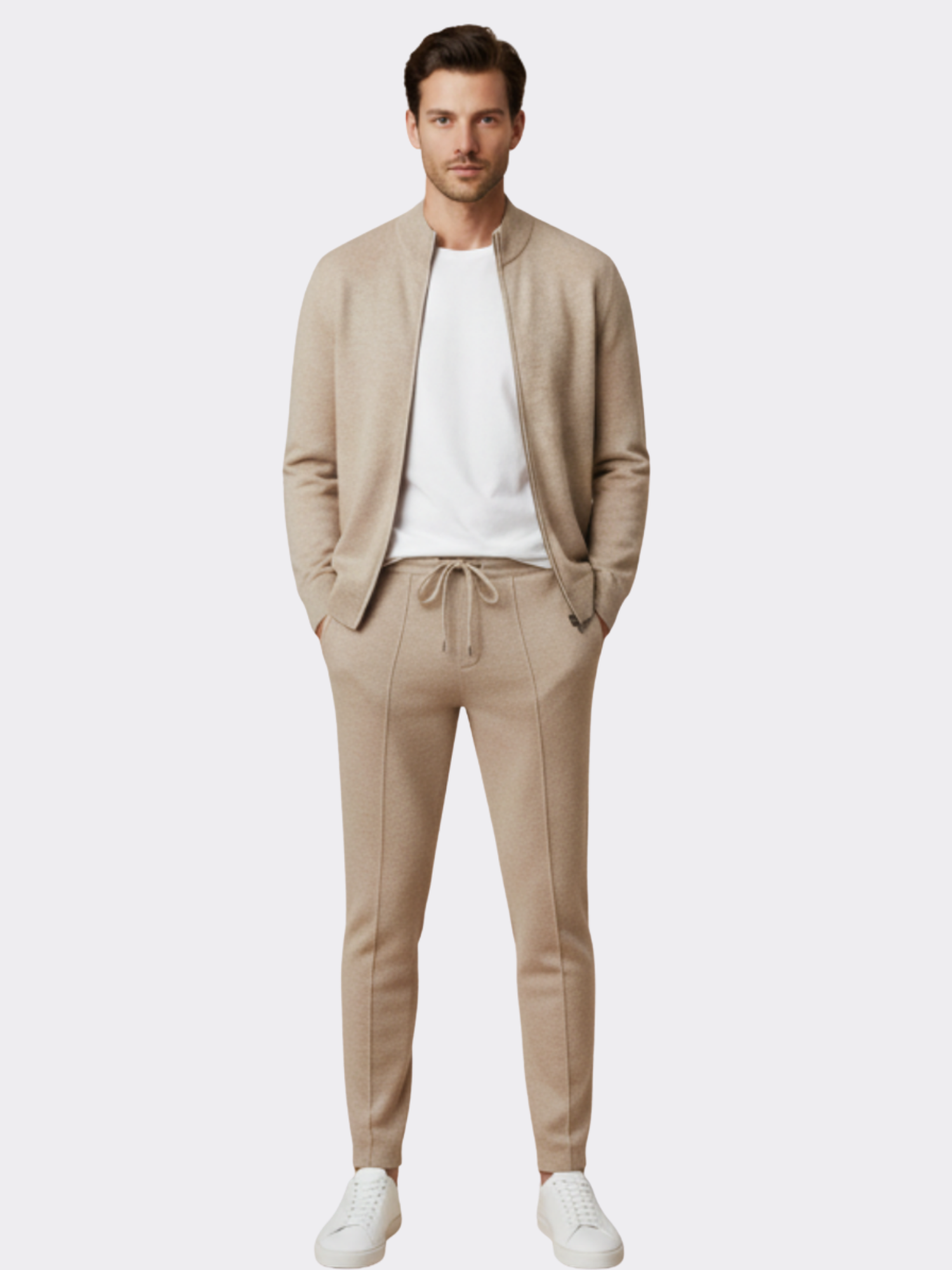 Men’s Zip-Up Cardigan & Drawstring Trouser Two-Piece Lounge Set