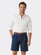 Men’s Double Pleat Chino Shorts – Turn-Up Hem