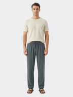 Men’s Casual Straight-Leg Drawstring Trousers
