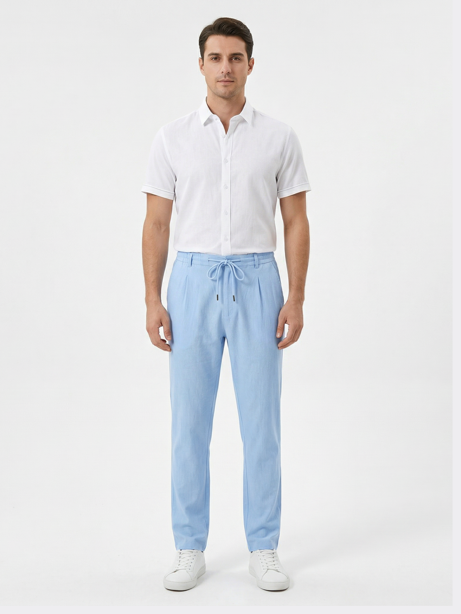 Men's Drawstring Straight-Leg Trousers