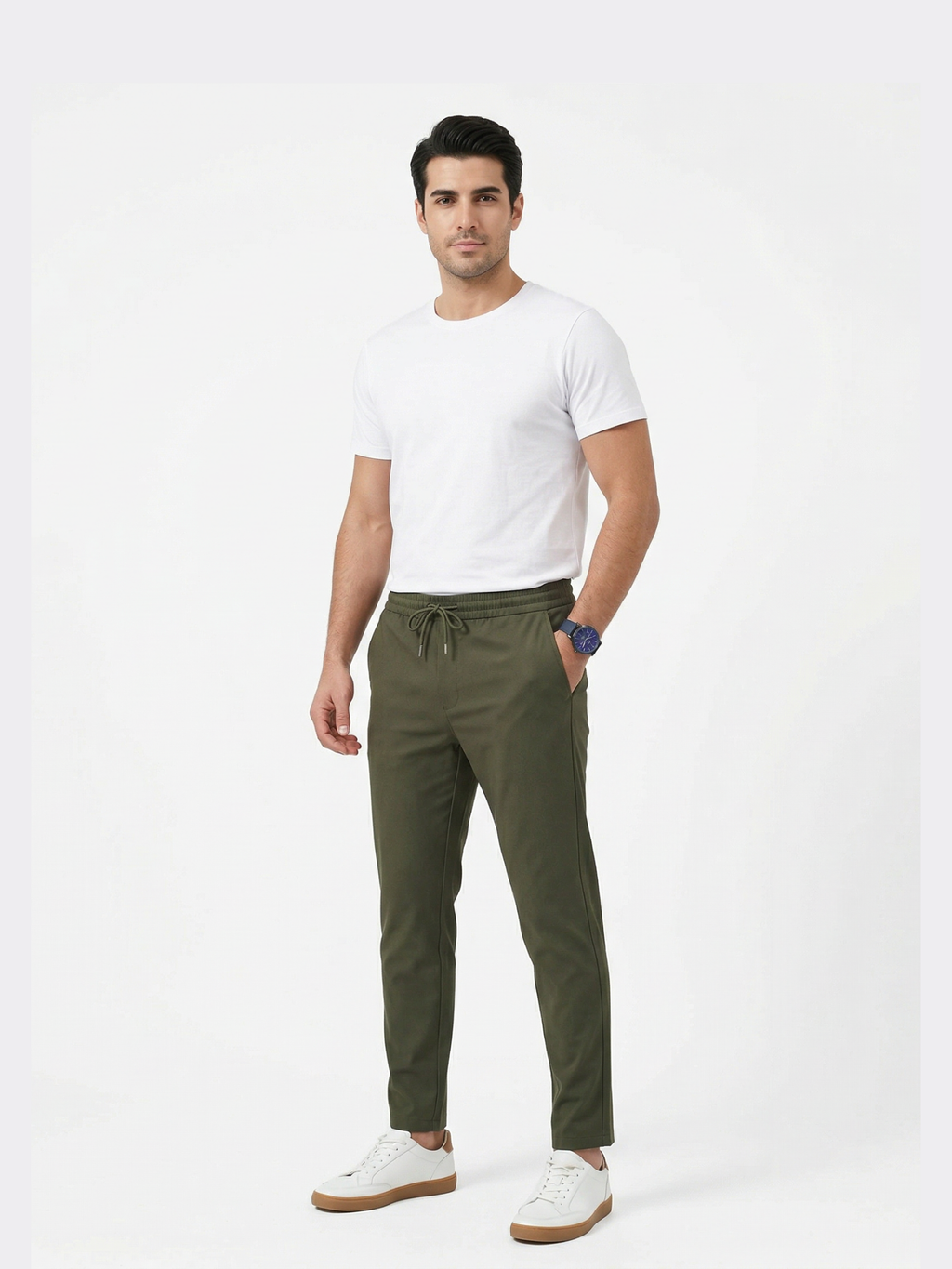 Men's Drawstring Tapered Trousers