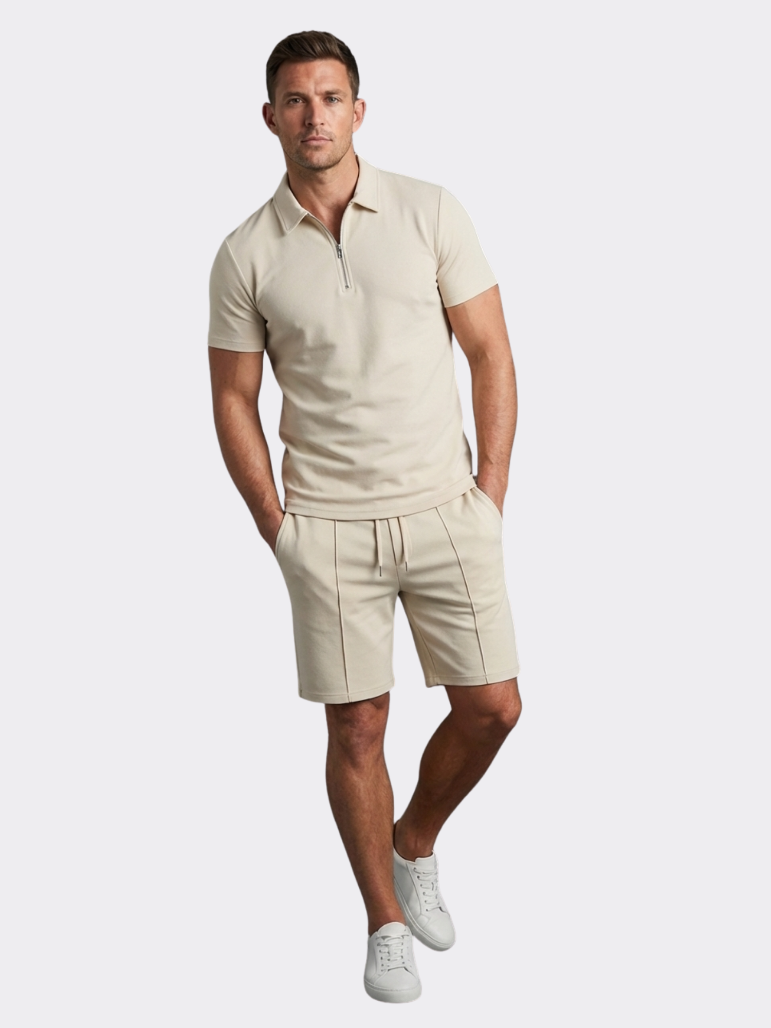 Men’s Polo Shirt and Shorts Two-Piece Co-Ord Set
