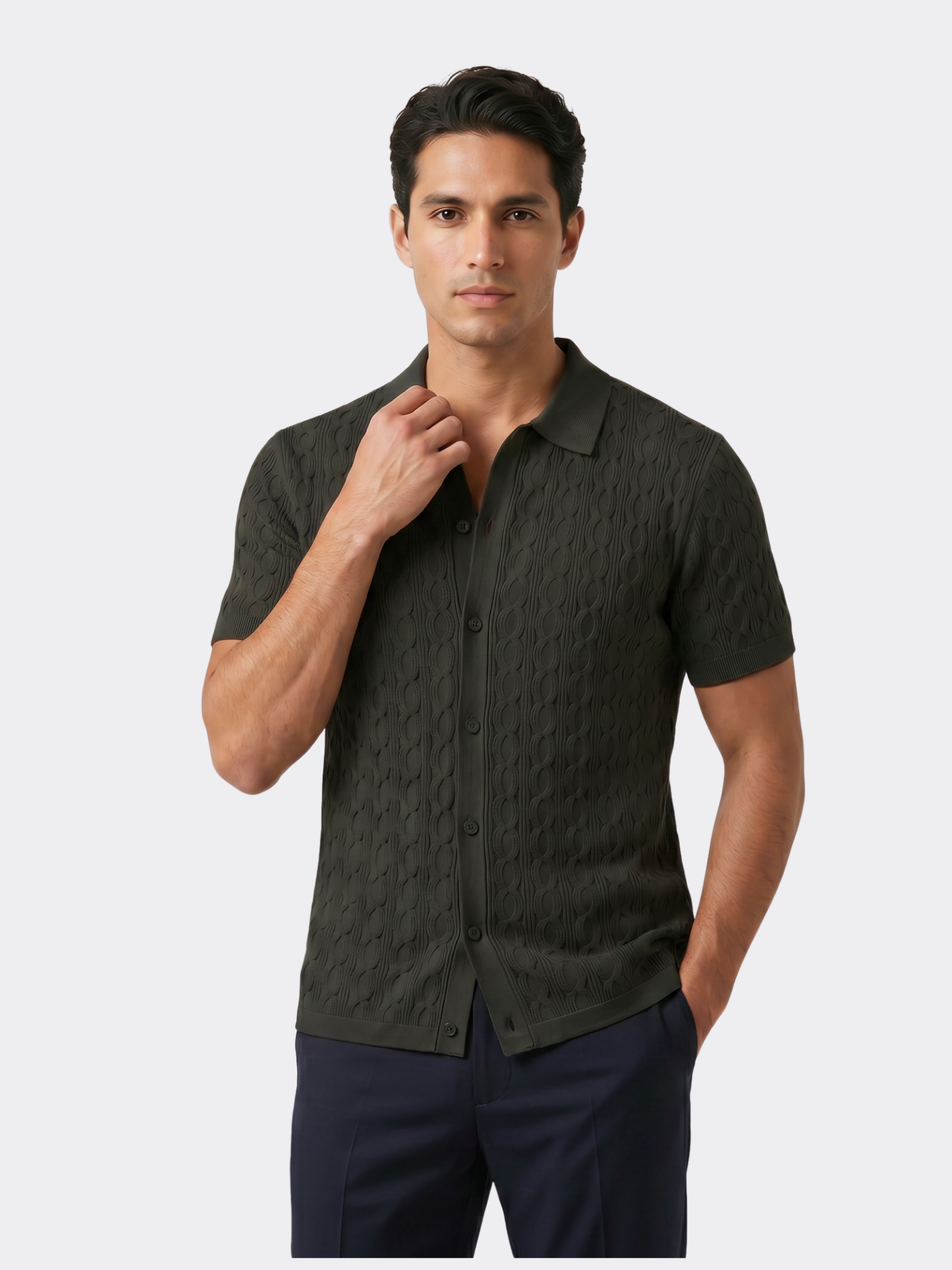 Men’s Short Sleeve Knit Polo Shirt – Slim Fit