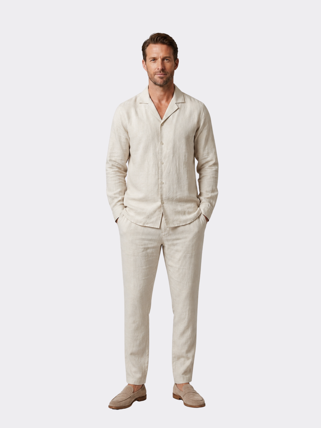 Men’s Summer Shirt and Trousers Set – Relaxed Coordinated Design