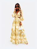 Women's A-Line Maxi Dress with Round Neck