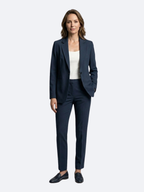 Women’s Navy Blue Blazer and Straight-Leg Trousers Suit