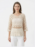 Women's Open Knit Crochet Top