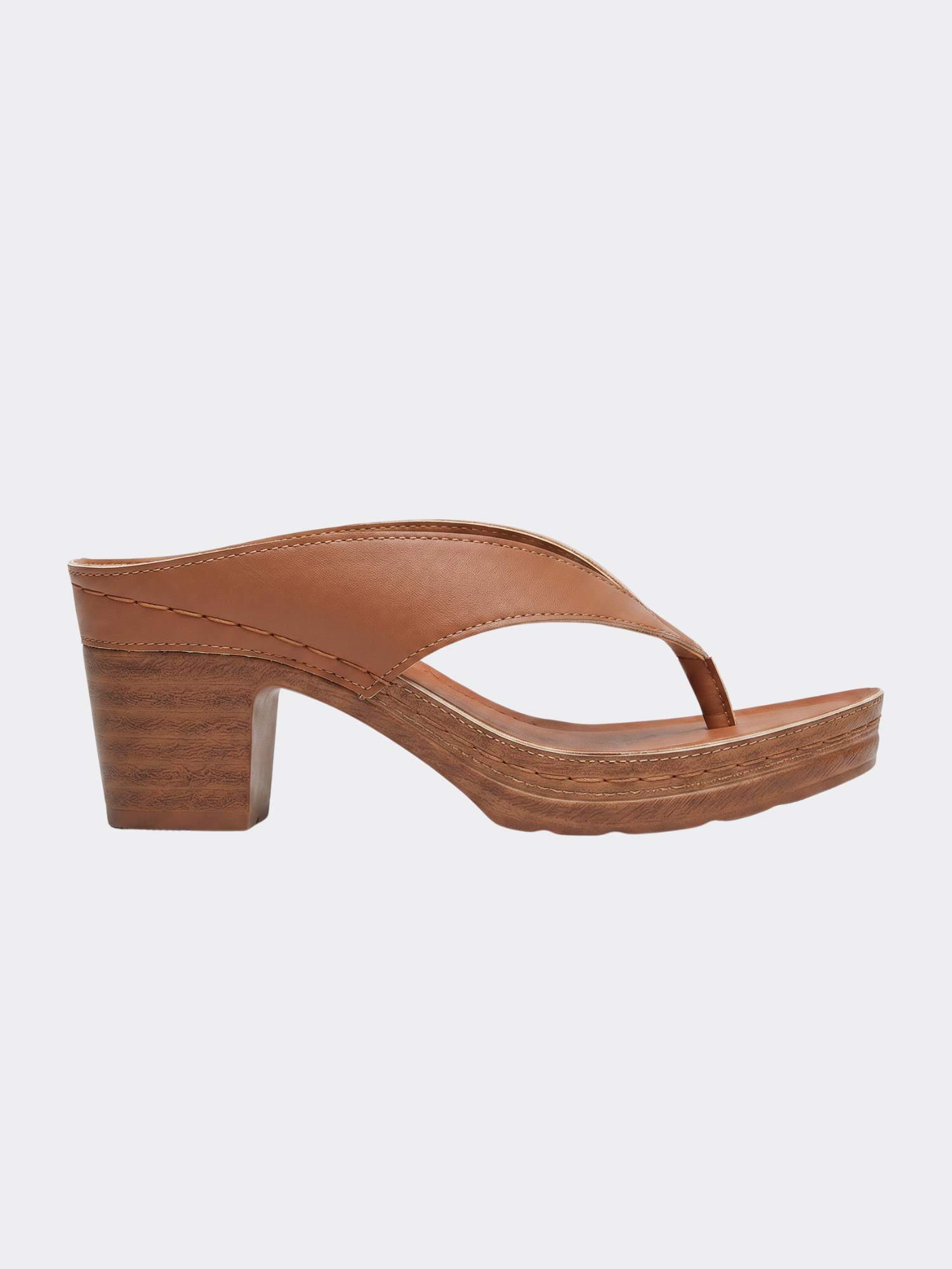 Women’s Thong Sandals with Chunky Block Heel