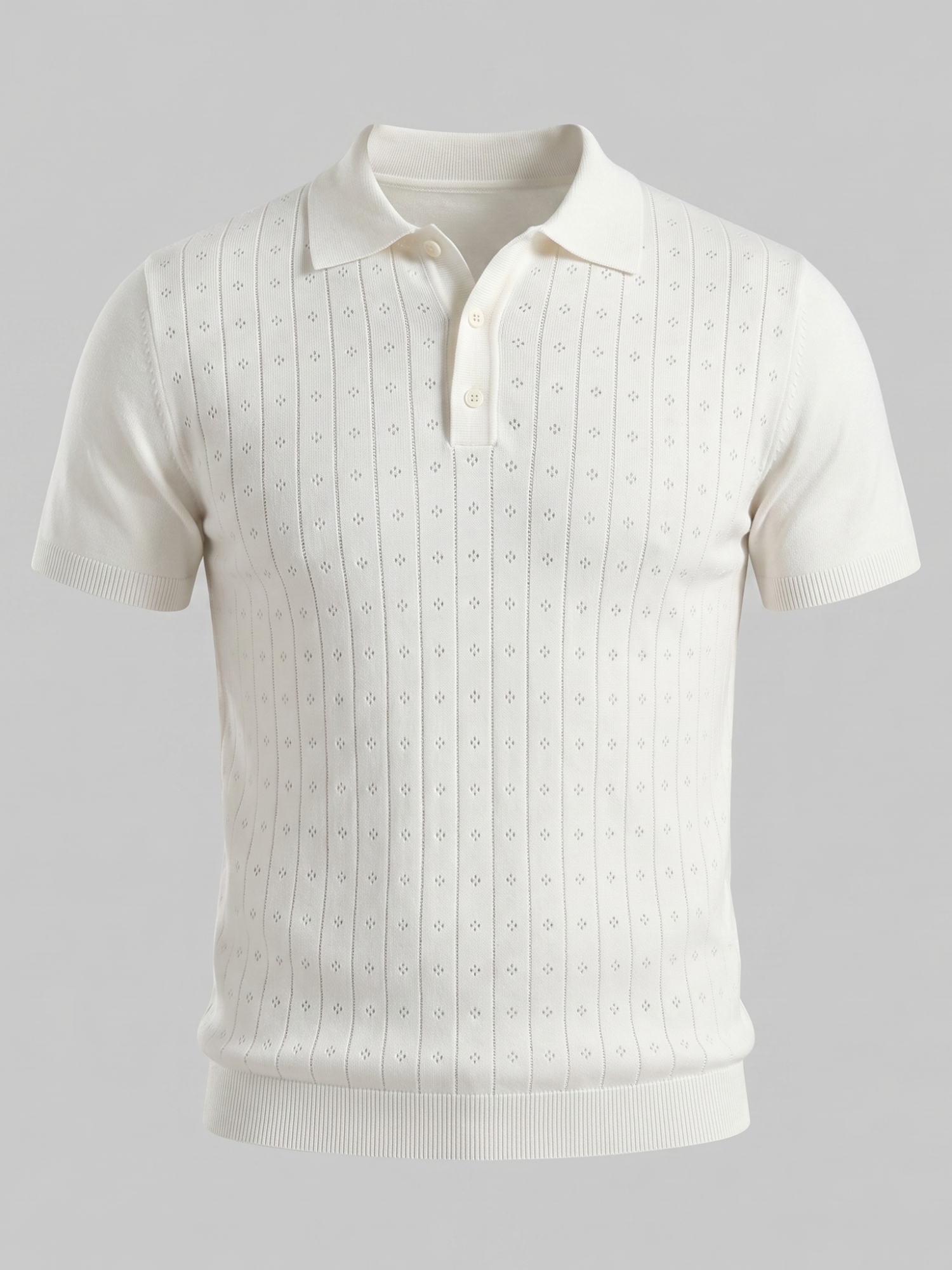 Men’s Short-Sleeve Polo Shirt with Lapel Collar