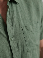 Men’s Short-Sleeve Linen Shirt with Button Closure