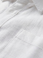 Men’s Short-Sleeve Linen Shirt with Button Closure