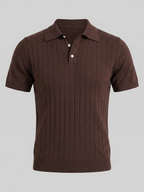 Men’s Short-Sleeve Polo Shirt with Lapel Collar