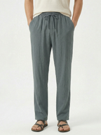 Men’s Casual Straight-Leg Drawstring Trousers