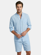 Men’s Long Sleeve Shirt and Shorts Two-Piece Set