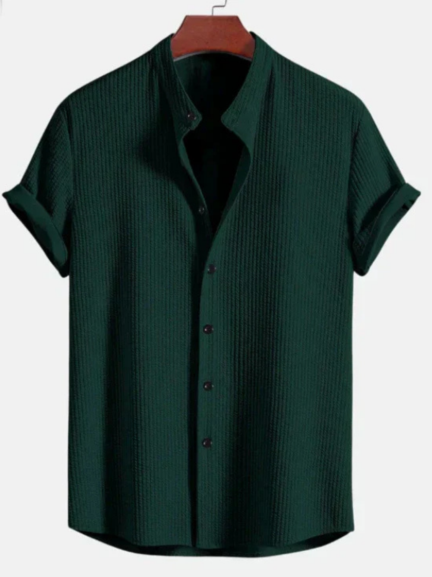 Men’s Mandarin Collar Short Sleeve Shirt