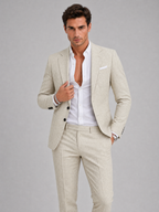 Men’s Slim Fit Two-Piece Suit – Modern Formal Summer Style