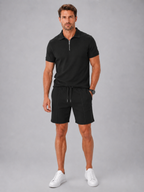 Men’s Summer Co-Ord Set – Zip Polo & Shorts
