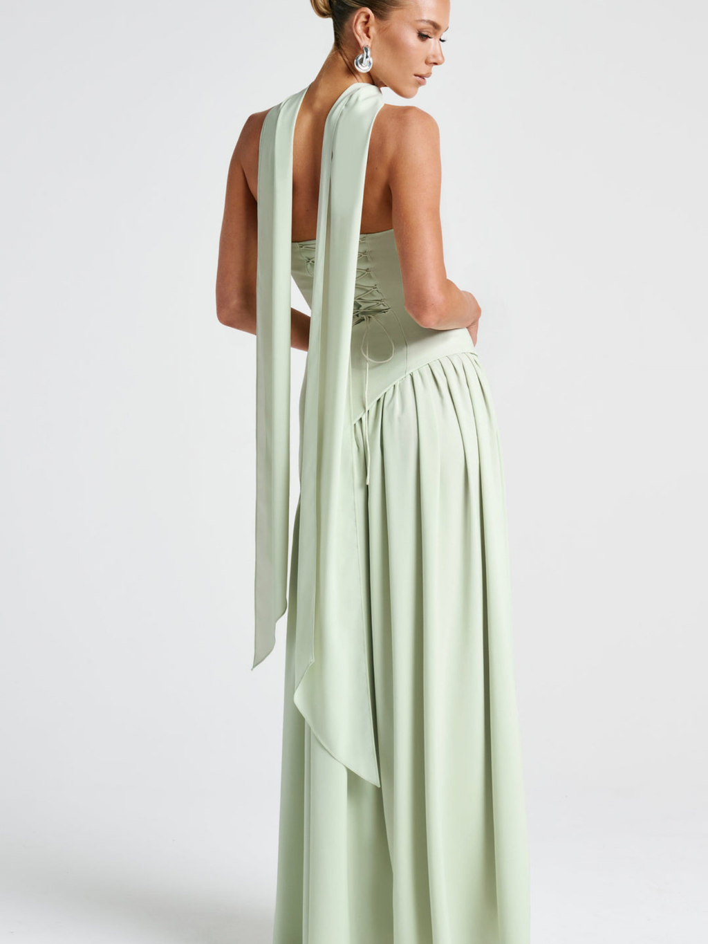 Women's Plunging Neck Velvet Maxi Dress with Side Slit